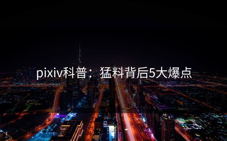 pixiv科普：猛料背后5大爆点