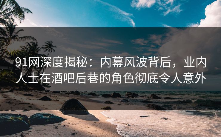 91网深度揭秘：内幕风波背后，业内人士在酒吧后巷的角色彻底令人意外